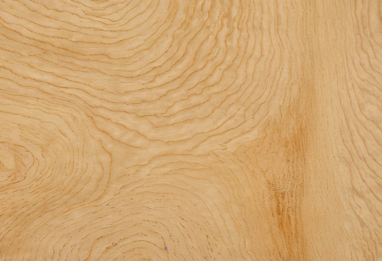 Macro of bird's-eye maple veneer showing dense fields of small swirling eye figures in pale golden wood