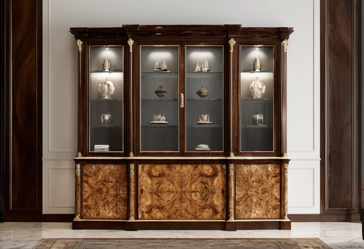 Bookmatched walnut burl veneer panel with mirrored swirling figure meeting at a precise centerline
